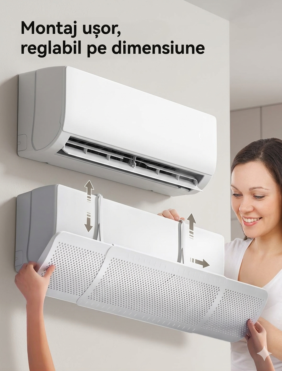 Deflector Reglabil pentru Aer Condiționat – Confort fără Curent - imagine 3