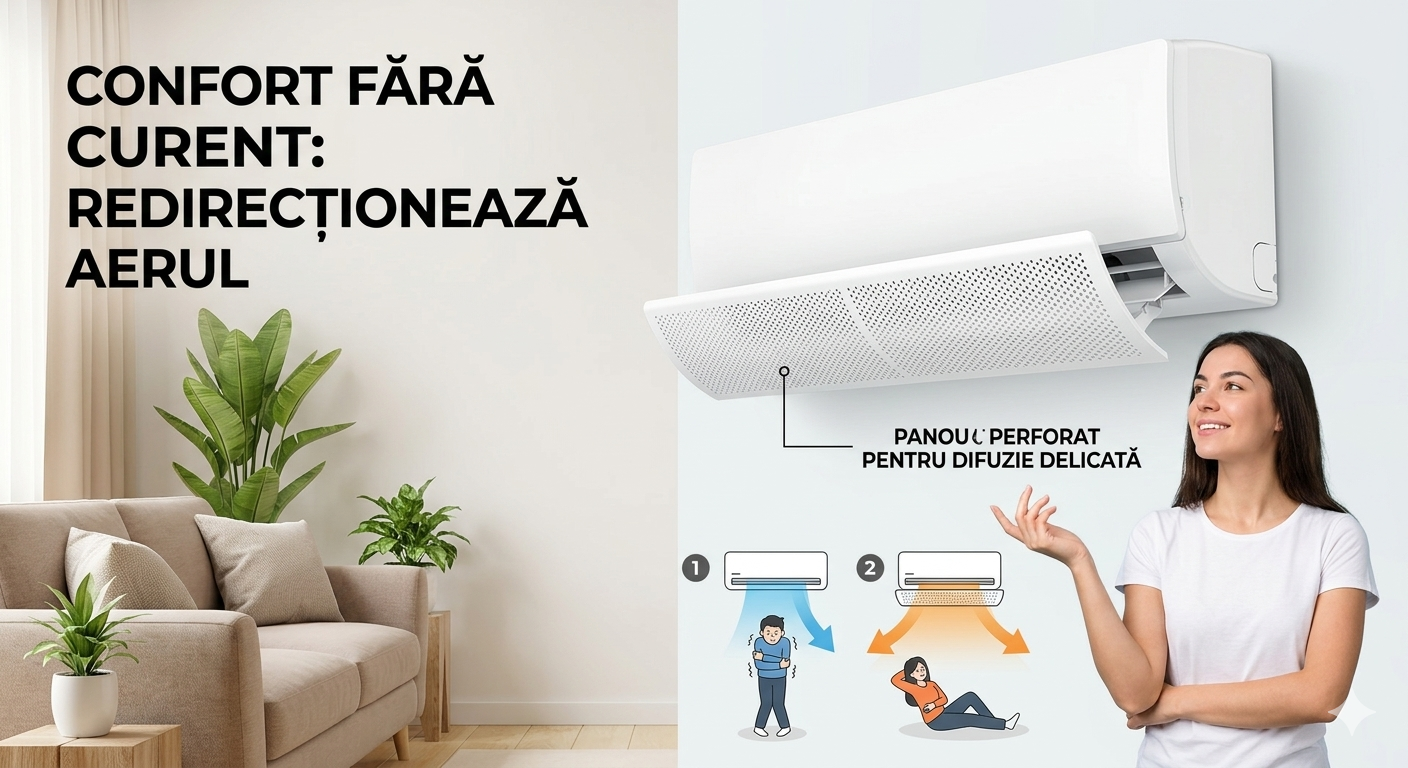 Deflector Reglabil pentru Aer Condiționat – Confort fără Curent - imagine 2